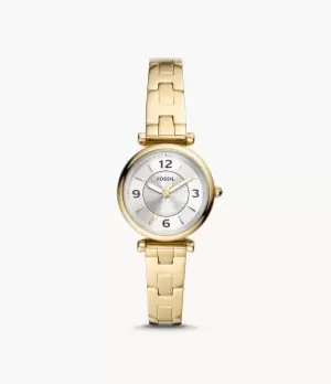 Image of Fossil Women Carlie Three-Hand Gold-Tone Stainless Steel Watch