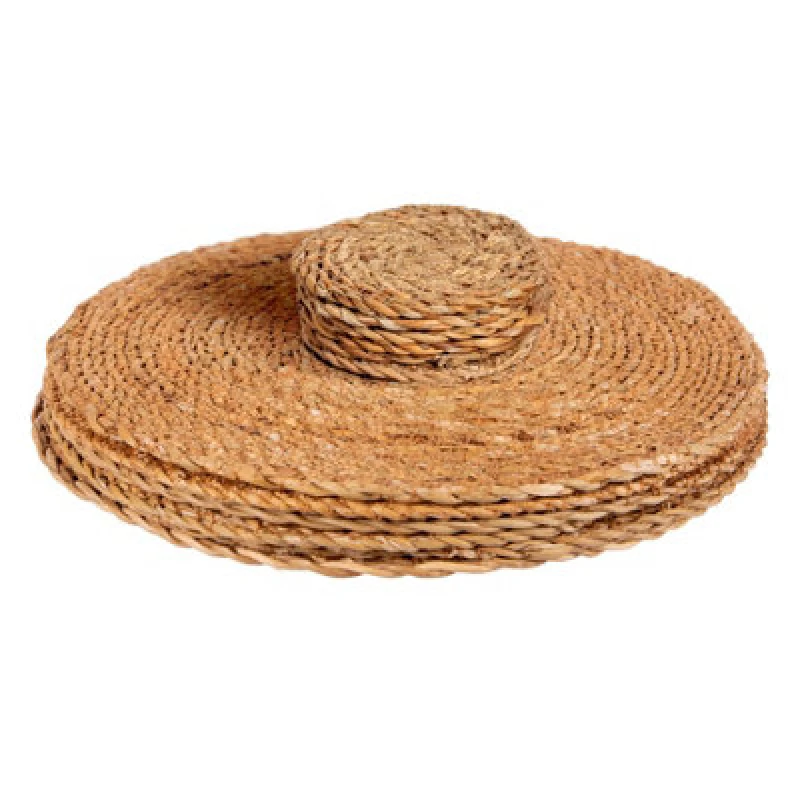 Image of Argon Tableware 12 Piece Round Woven Typha Placemats & Coasters Set Dark Brown