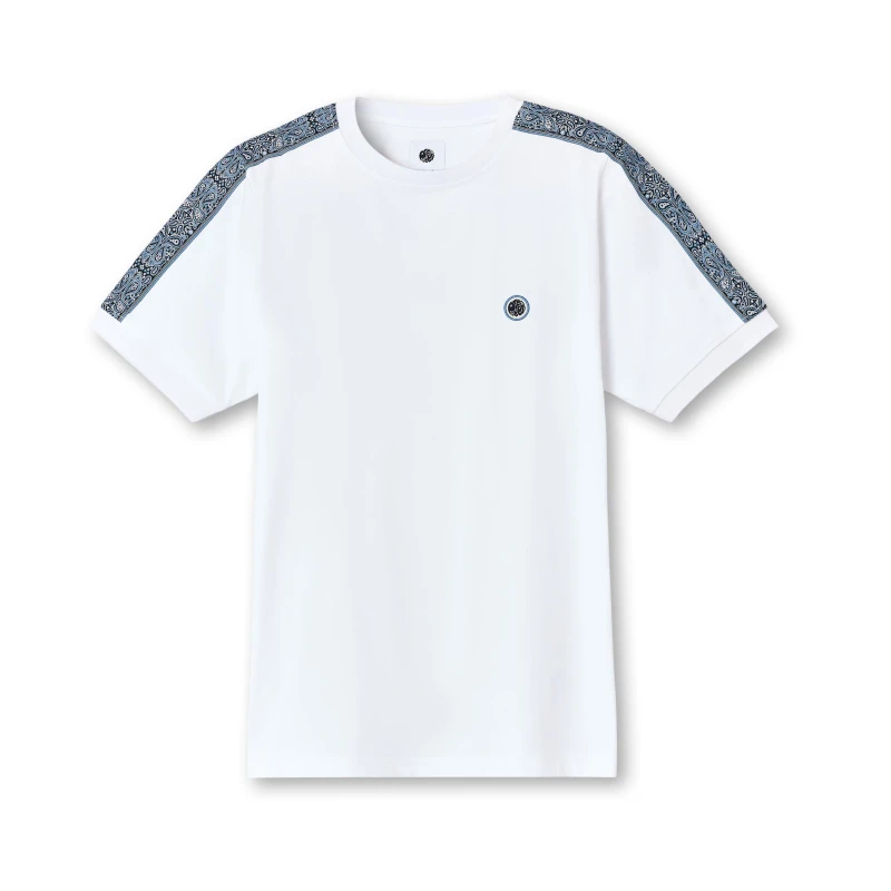 Image of Pretty Green Mens Eclipse Paisley Regular Fit T-Shirt White male Small