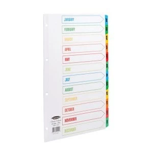 Image of Concord Index A4 January-December White with Multi-Colour Tabs 02401/CS24