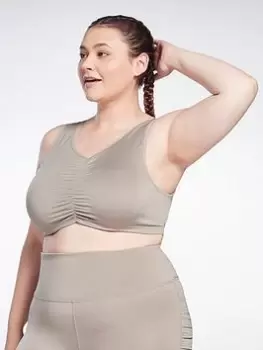 Image of Reebok Studio Ruched Cropped Tank Top (Plus Size)