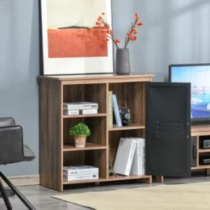 Image of HOMCOM Cupboard Storage Cabinet with 3 Tiers and Steel Door, Home Organizer Sideboard with Adjustable Shelf for Dining Room, Living Room, Kitchen