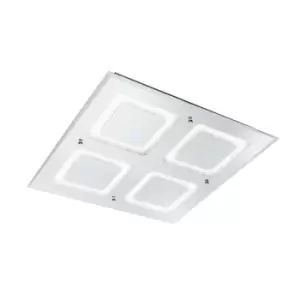 Image of Fusion Flush Light 51cm Square 48W LED 4000K, 3100lm, Polished Chrome, Sand Diamond