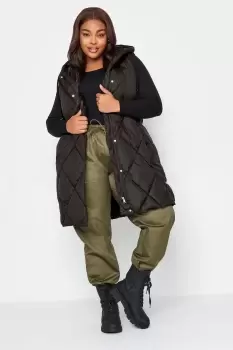 Image of Diamond Quilted Midi Gilet