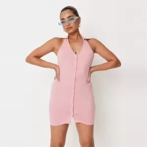 Image of Missguided Petite Collar Mini Dress - Pink