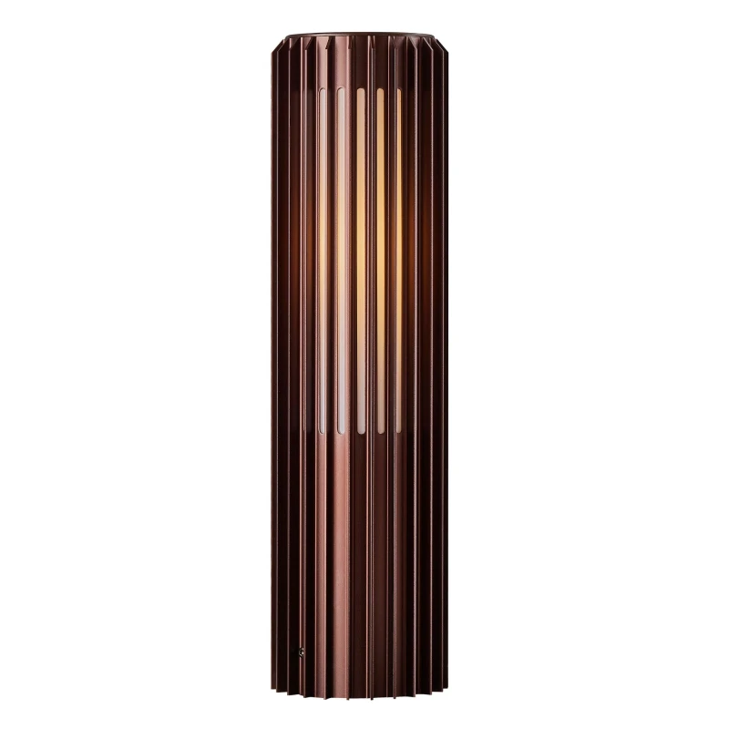 Image of Nordlux Aludra Outdoor Garden Post Brown Aluminium E27 Coastal/Marine Safe - Mains Powered, IP44 Brown Unisex