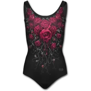 Image of Blood Rose Womens Small Allover Scoop Back Padded Swimsuit - Black