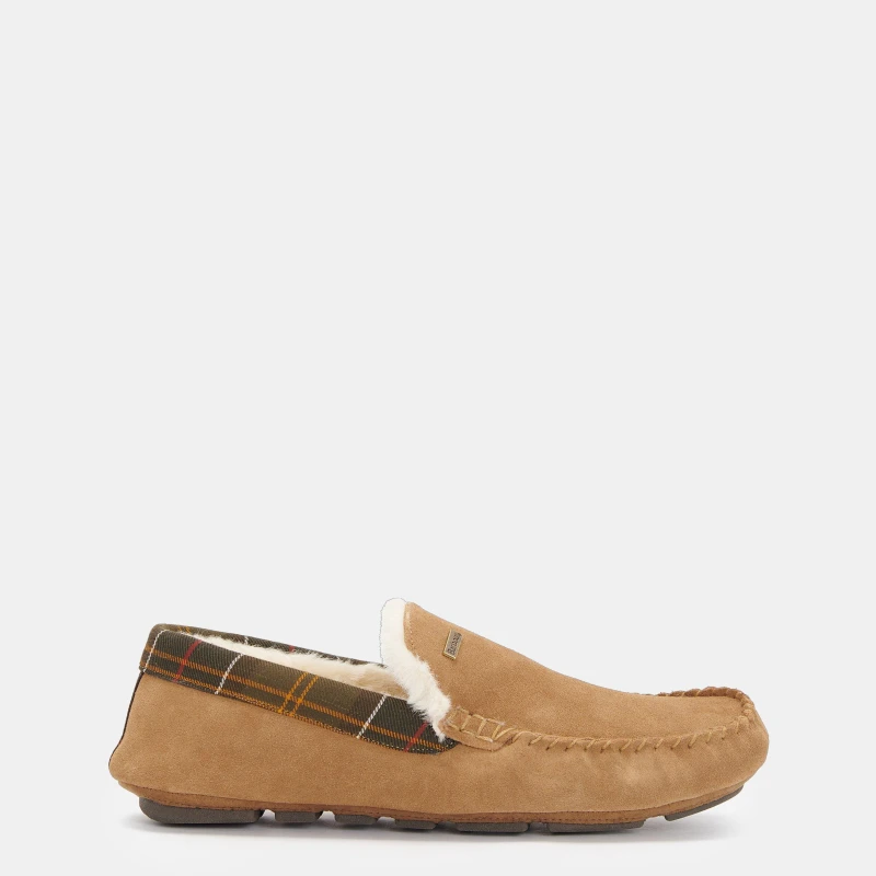 Image of Barbour Mens Monty Moccasin Slippers Camel BE51 male 7 (41)