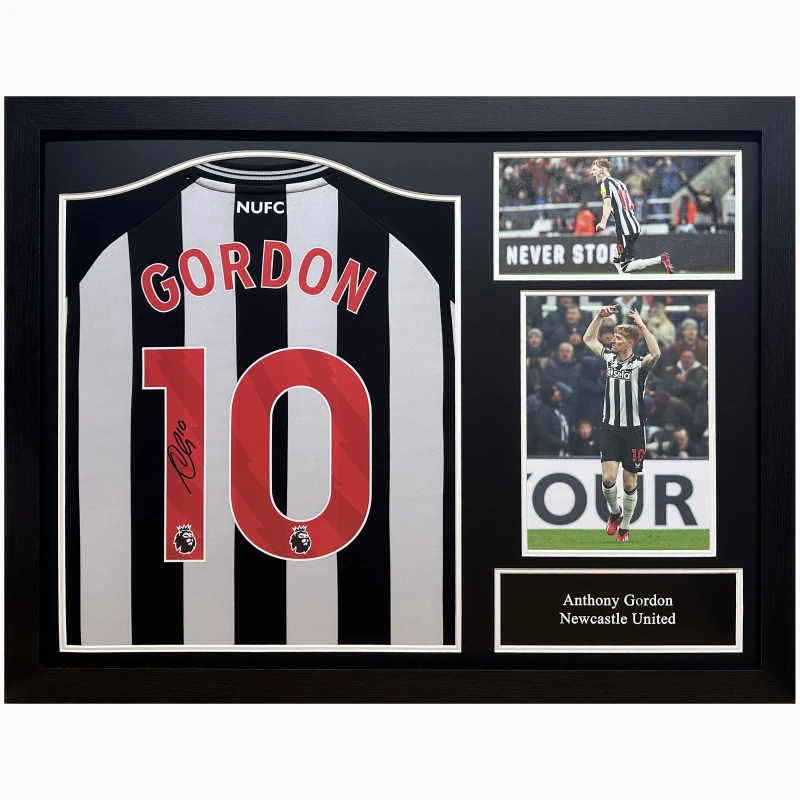 Image of AllStarSignings Ltd Anthony Gordon signed & framed Newcastle United sh Black unisex One Size