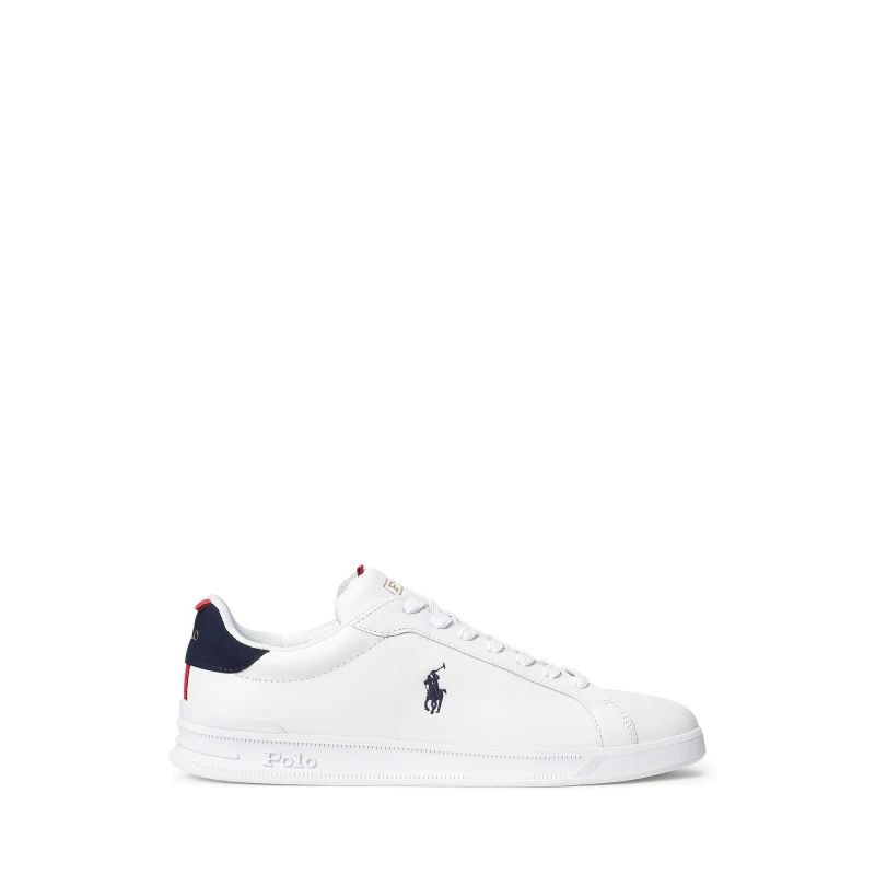 Image of Polo Ralph Lauren Mens Heritage Court Low-Top Trainers White/Navy/Red male 6 (40)