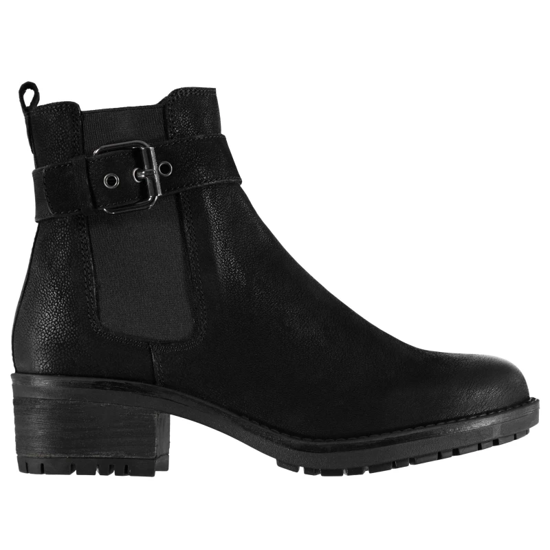 Image of Linea Rugged Buckle Boots - Black 5