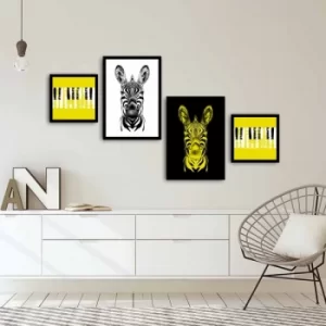 Image of 4PSCT-01 Multicolor Decorative Framed MDF Painting (4 Pieces)