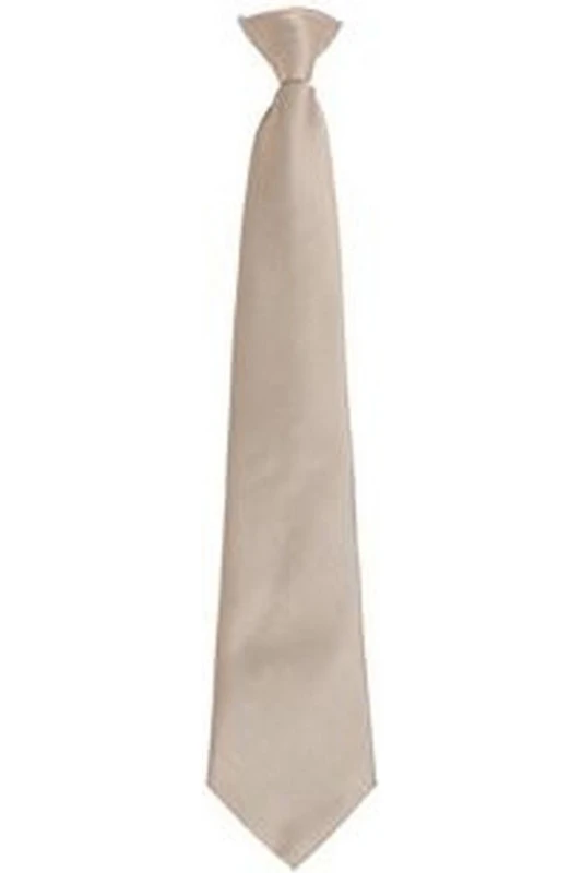 Image of Premier Premier Men Fashion ”ColoursWork Clip On Tie in Khaki Khaki One Size Male 5055805451361