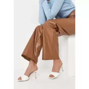 Image of Missguided Square Toe Heels - White
