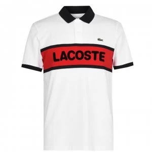 Image of Lacoste Chest Stripe Polo Shirt - White