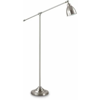 Image of Ideal Lux Newton - 1 Light Adjustable Floor Lamp Nickel, E27