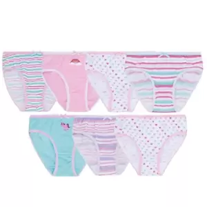 Image of Tom Franks Girls Briefs (Pack Of 7) (2-3 Years) (White/Pink/Blue)