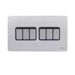 Image of Schneider USFP 16AX 6G 2W Switched Black Insert Stainless Steel - GU1462BSS