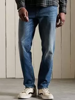 Image of Superdry Straight Jeans, Indigo, Size 32, Inside Leg Long, Men