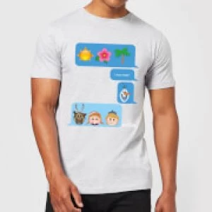 Image of Disney Frozen I Love Heat Emoji Mens T-Shirt - Grey - M