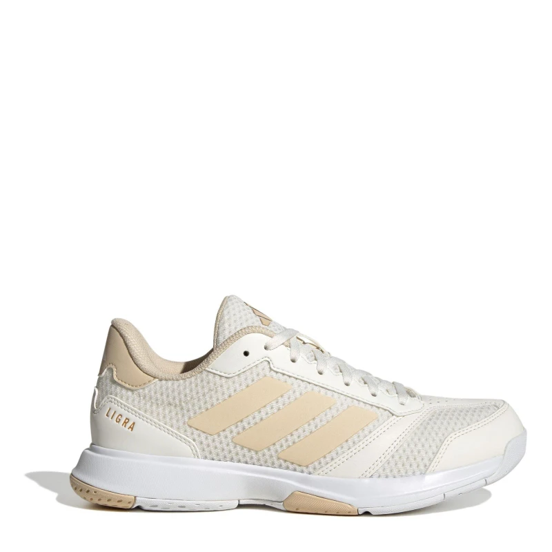 Image of adidas Ligra 8 Indoor Shoes Womens White/Sand female 4 (36.7)