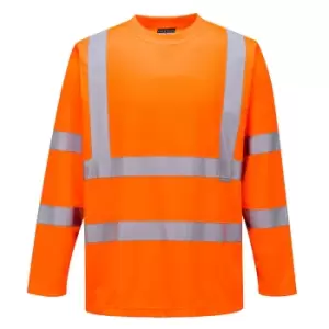 Image of Portwest Long Sleeved Class 3 Hi Vis T Shirt Orange M