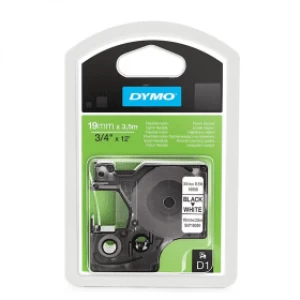 Image of Dymo 16958 Black on White Label Tape 19mm x 3.5m