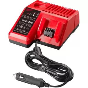 Image of Milwaukee M12-18 AC 12v - 18v In Car Battery Charger 12v