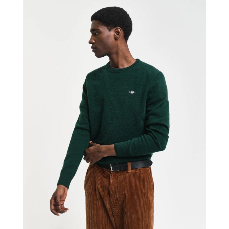 Image of Gant EXTRAFINE LAMBSWOOL C-NECK MARINE S - Green Green S