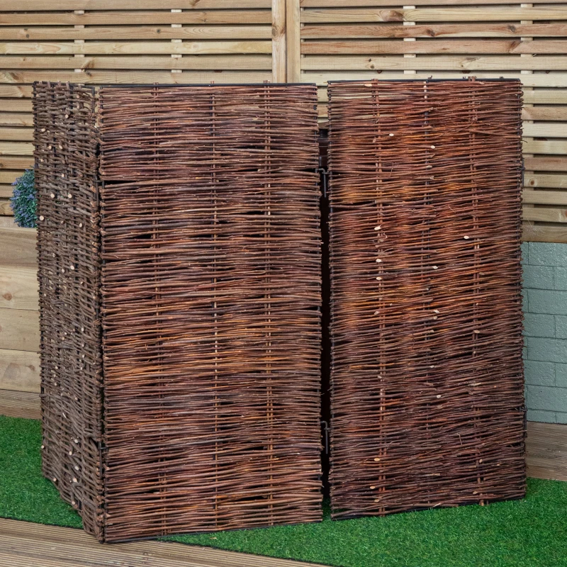 Image of 1.16m x 1.22m Double Garden Patio Willow Wheelie Bin Screen Hideaway