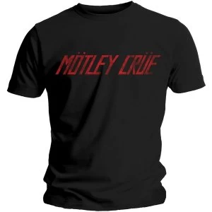 Image of Motley Crue - Distressed Logo Unisex X-Large T-Shirt - Black