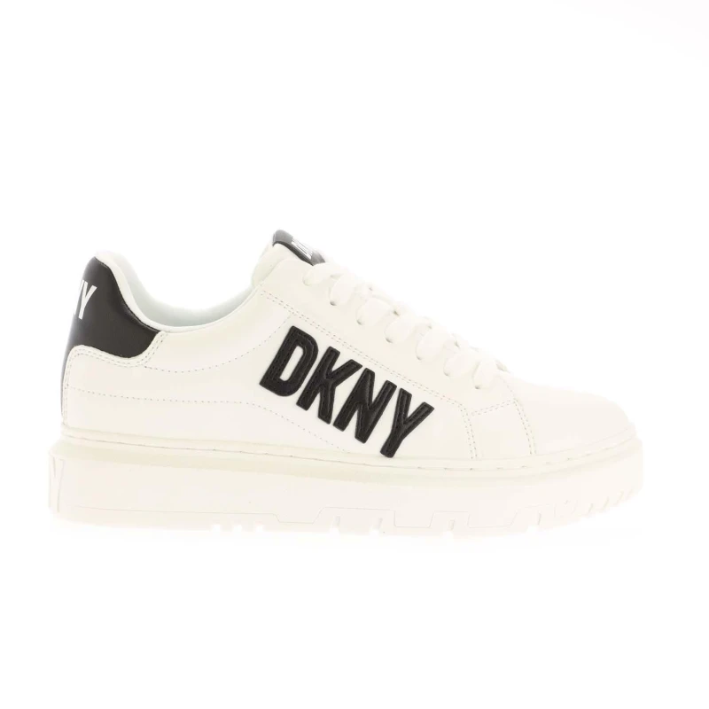Image of DKNY Minda Lace Up Trainers White Black female UK 4
