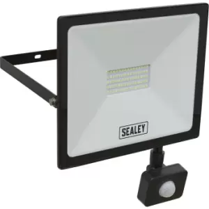 Image of Extra Slim Floodlight with PIR Sensor - 50W SMD LED - IP65 Rated - 4500 Lumens