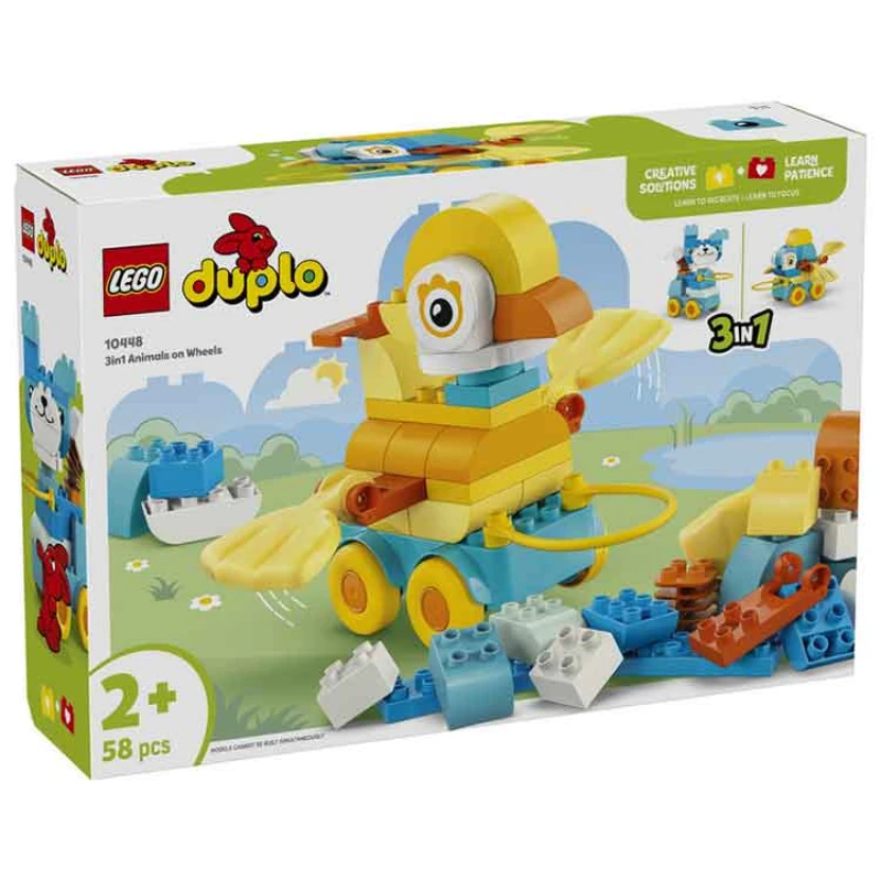 Image of LEGO DUPLO Town 3in1 Animals on Wheels Building Toy for Imaginative Play 10448