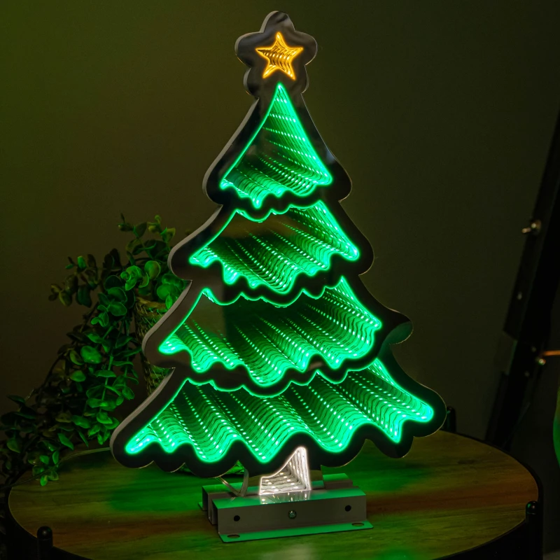 Image of 40cm Infinity Standing Christmas Tree with Metal Base and Green LEDs