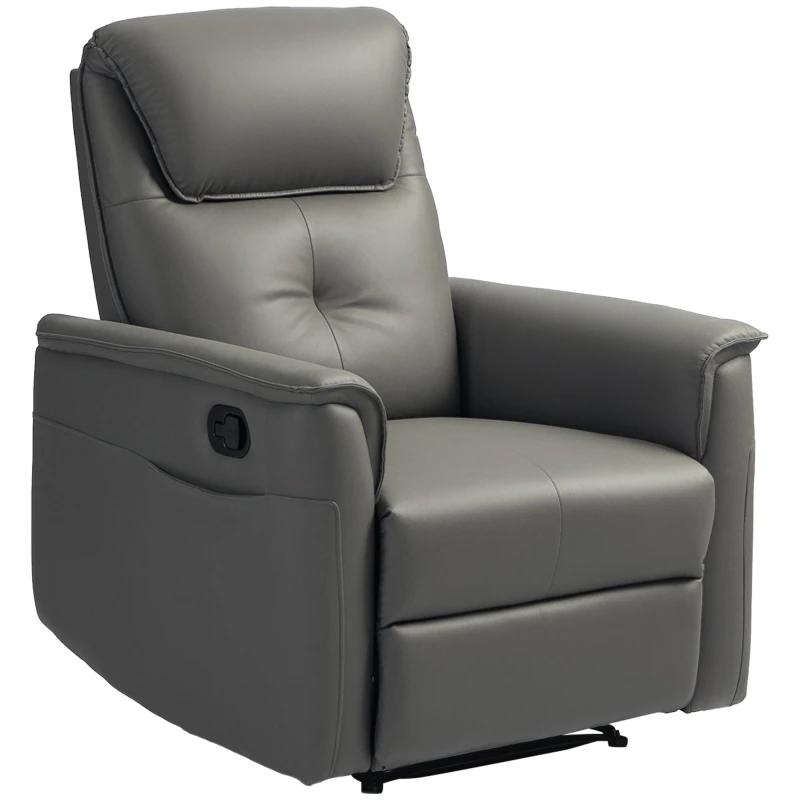 Image of HOMCOM Recliner Armchair with Spring Cushion Adjustable Leg Rest Light Grey TJ Hughes 5063603965744