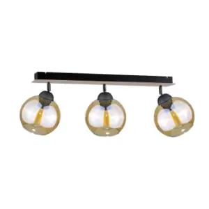 Image of Thea Ceiling Spotlight Bar Wood, 60cm, 3x E27