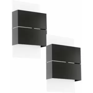 Image of Loops - 2 pack IP44 Outdoor Wall Light White & Anthracite Zinc Steel 2.5W led