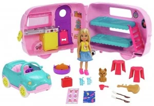 Image of Barbie Club Chelsea Camper with Doll & Accessories Playset