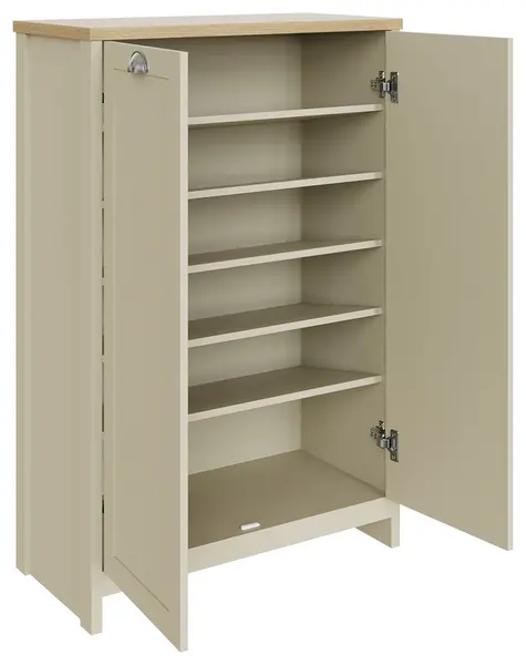 Image of GFW GFW Lancaster 2 Door Shoe Storage Cabinet - Cream