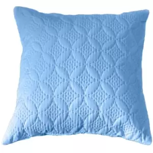 Image of Ultrasonic Blue Quilted Embossed Cushion Cover, 40 x 40cm - Blue - Blue - Homescapes