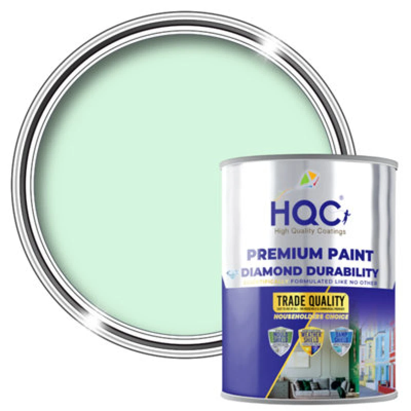 Image of Hqc Vinyl Matt Emulsion Paint - Matt Finish For Interior Walls & Ceilings - Mint Green - 1L