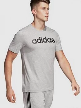 Image of Adidas Essential Linear Logo T-Shirt - Grey