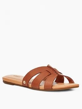 Image of UGG Teague Flip Flop - Tan Leather, Size 4, Women