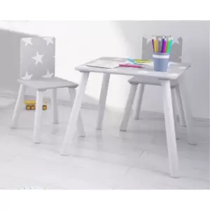 Image of Star Kids Table Set With 2 Chairs Grey