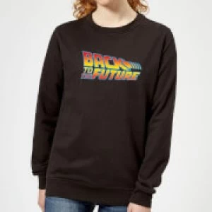 Image of Back To The Future Classic Logo Womens Sweatshirt - Black