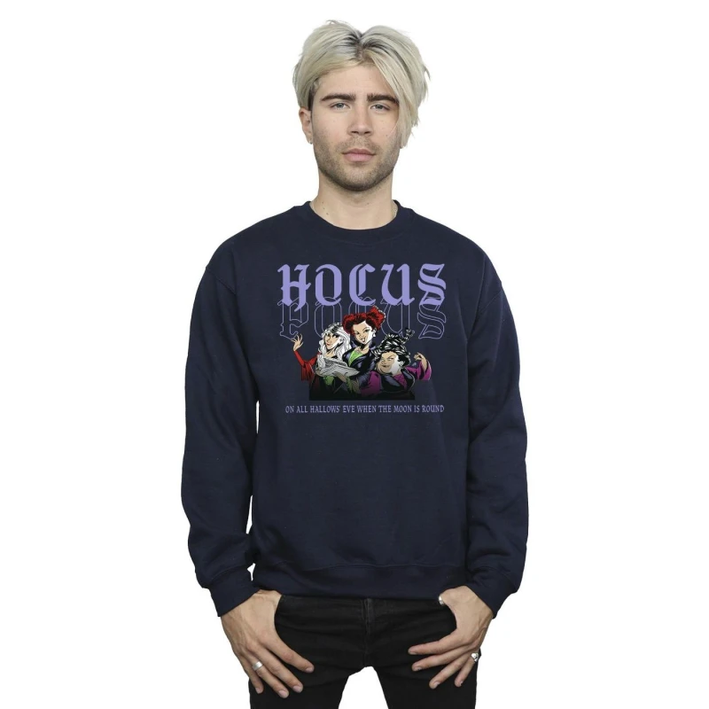 Image of Disney Men Hocus Pocus Hallows Eve Sweatshirt in Navy Size: Small Navy S Male 5063283798885
