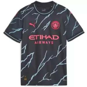 Image of Puma Manchester City Third Shirt 2023 2024 Juniors - Blue