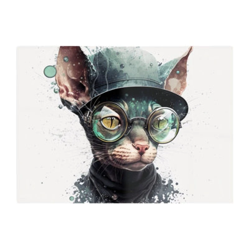 Image of Warren Reed Designer Cornish Rex Cat Splashart Chopping Board