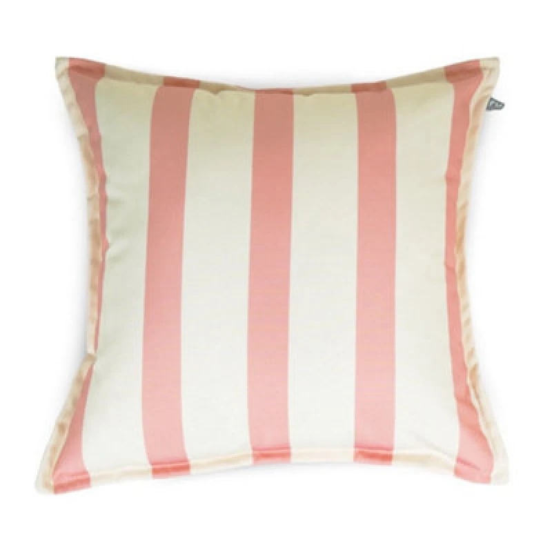 Image of rucomfy Beanbags Rucomfy Indoor Or Outdoor Water Resistant Cushion - 45X45Cm Dusky Pink Striped Scatter Pillow